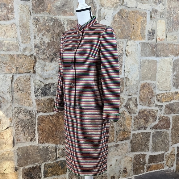 Talbots 2 4 Striped Skirt Suit Set - Picture 7 of 11